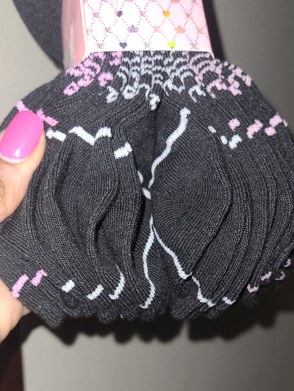 Juicy Couture Black & Light Pink Low-Cut Socks - Set Of 10 - Picture 5 of 7